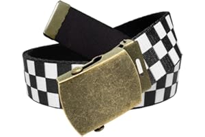 BUILD A BELT Girl's School Uniform Antique Gold Slider Belt Buckle with Canvas Web Belt