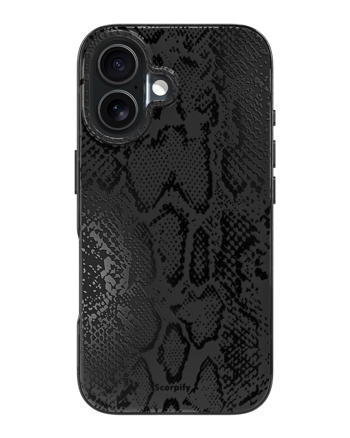 SCORPIFY for iPhone 16 Case [Compatible with MagSafe] with Matte Black Snake Print Design, Cute Magnetic Phone Cover for Women Girls and Men, Slim Shockproof Bumper