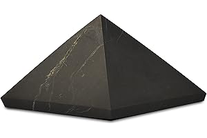 Shungite World Authentic Shungite Pyramid Unpolished 50 mm / 1.96" Chakra Energy Natural Healing Crystal Real Black Pyramid Home Office Protection Desk Decor Meditation Reiki Grounding Stone