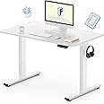 FLEXISPOT Standing Desk with 40 x 24” One-Piece Desktop, Adjustable Height Computer Desk for Home Office (White Frame+ White Top, One Package)