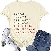 Racing Cars Shirt for Women Race Week Shirts Short Sleeve Tee for Car Lover
