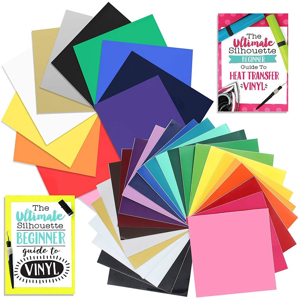 Silhouette Black Cameo 4 Creative Bundle w/ 26 Oracal 651 Sheets, 12 HTV Sheets, Guides, Tools, and More