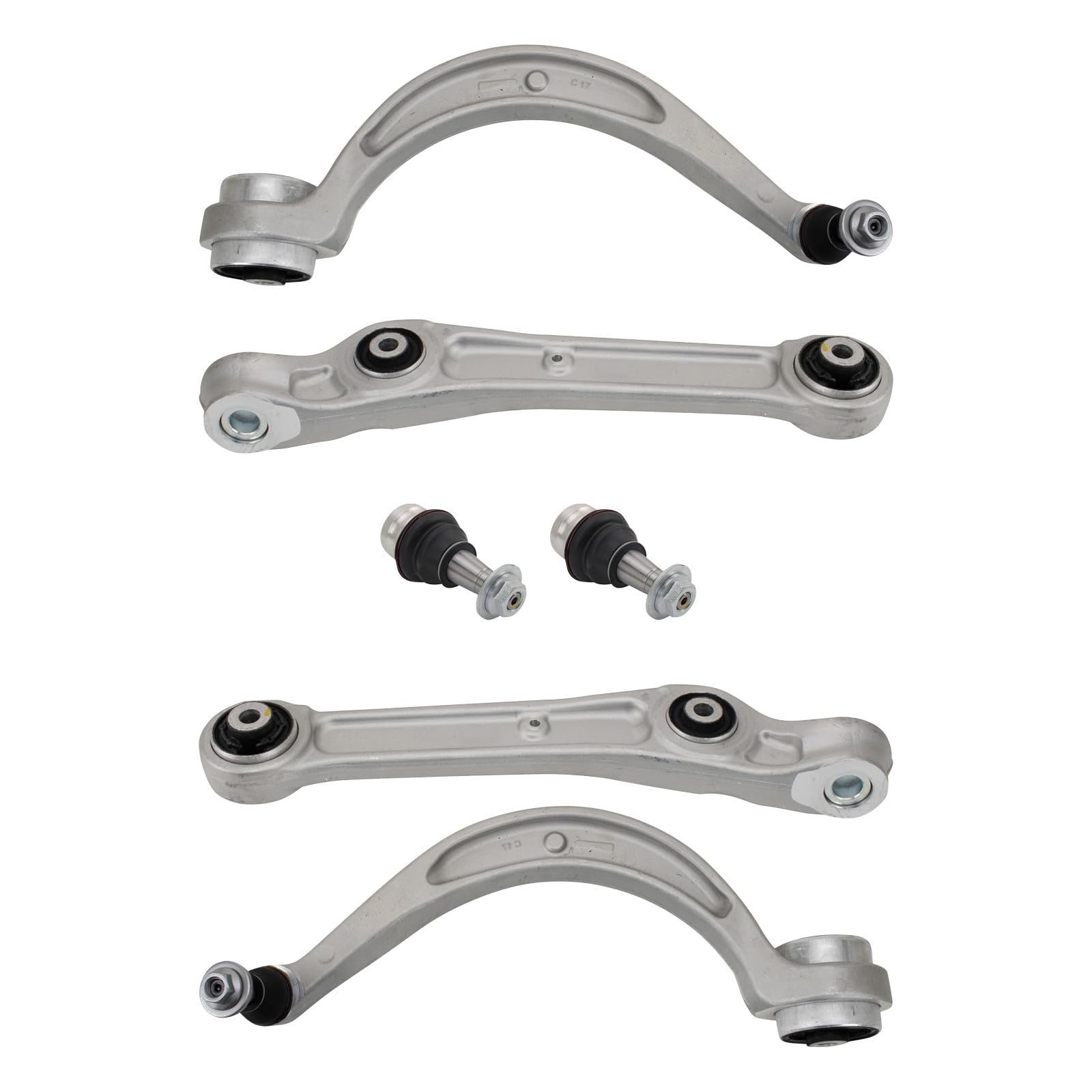 TRQ Front Lower Control Arm with Ball Joint Set 6 Piece Compatible with 2017-2020 Audi A4 2017-2021 A4 allroad A4 Quattro 2018-2021 A5 Quattro A5 Sportback S4 Image