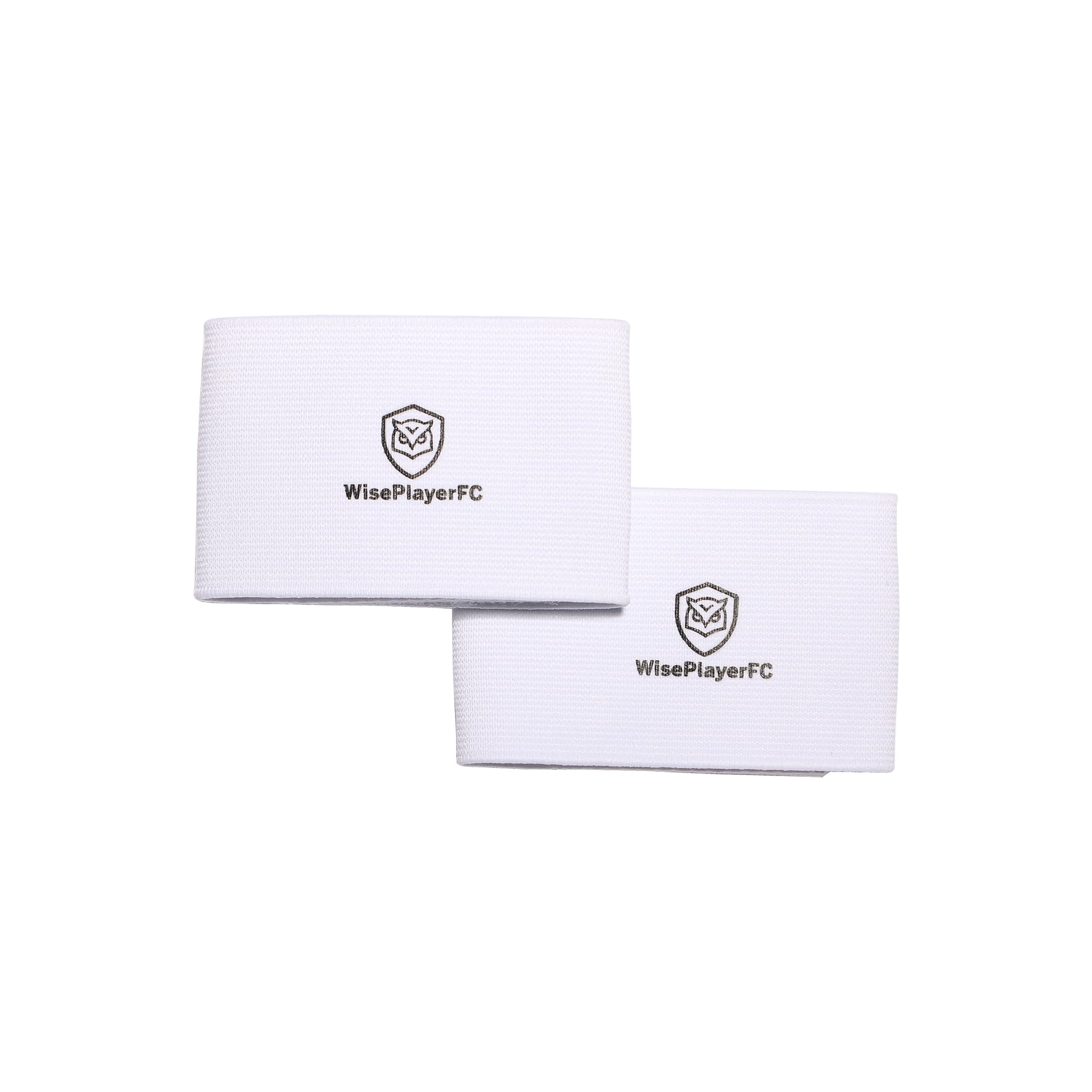 WISEPLAYERFC Guard Stay- 2 Elastic Bands to Hold Football Shin Guards for Men, Women & Children (White)