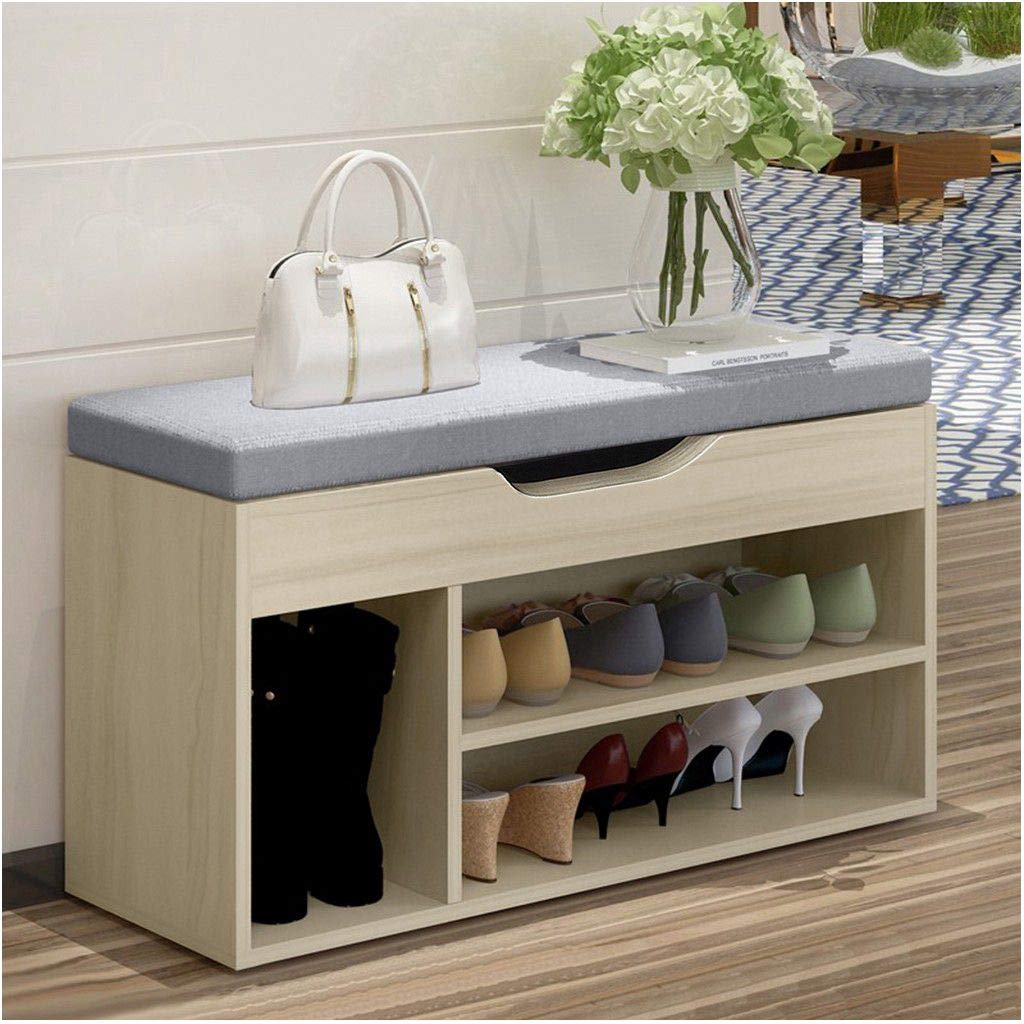 Buy Shoe Rack Bench with Cushion Modern Padded Seat Storage Shelf