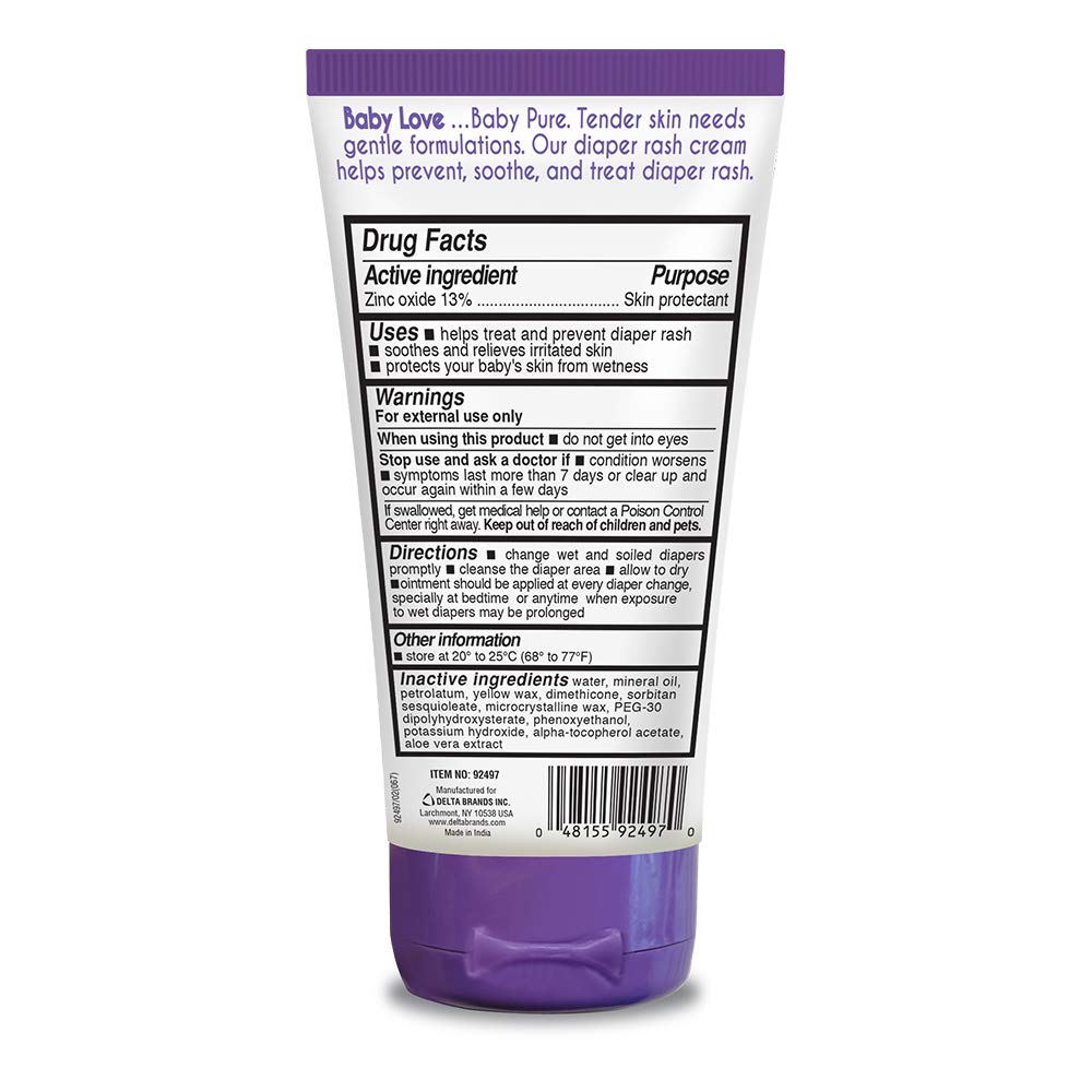 Diaper Rash Cream. Prevents, Soothes and Treats Diaper Rash. Gentle Formula with Natural Ingredients. 4.5 Oz / 127 g
