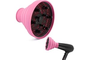 VELARIONNA Travel Hair Dryer Diffuser Foldable Hair Dryer Diffuser Profession Blow Dryers Diffusers Attachment for Nozzle 1.57 inches to 1.96 inches(COLOR:rose red)