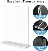 Flow fire A4 Acrylic Sign Holder 6 Pack T-Shape Menu Display Stand view 4