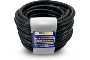TORQUE Rubber Air Brake Hose ID: 1/2" - OD: 7/8" x 50-FT ROLL Black S.A.E. J1402 and D.O.T.F.M.V.S.S. 106 Approved Replacement for Continental 9003006 (TR181250)