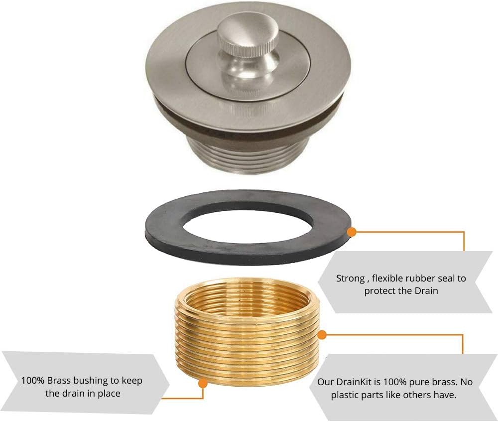 Wholesale Plumbing Supply Conversion Kit Bathtub Tub Drain Assembly, All Brass Construction - Brushed Nickel: Home & Kitchen