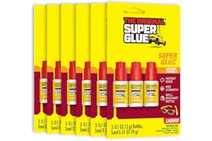Super Glue Original Formula Spill-Resistant Bottle, 6-Pack (18 Total Bottles)