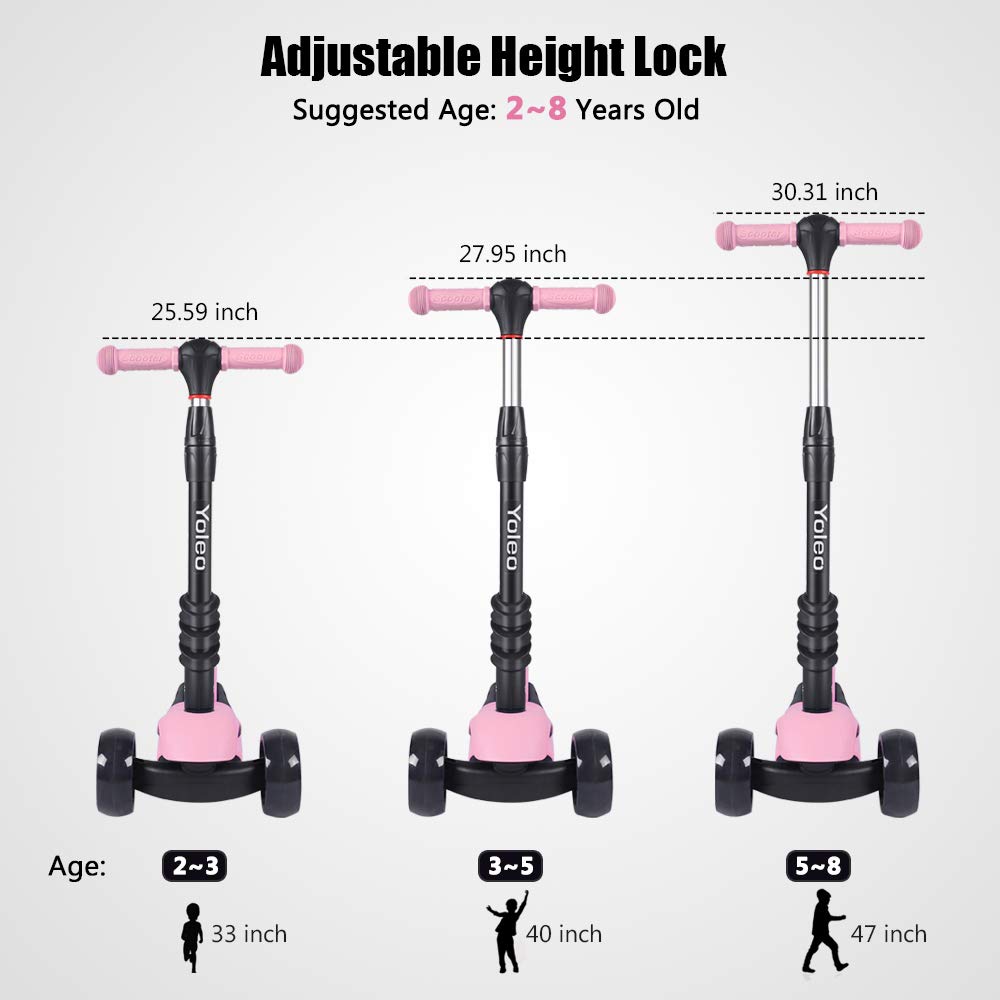 Yoleo Trottinette Enfant Bébé de 1 à 3 ans 5 en 1 Scooter à 3 Roues Bleu à LED Scooter multi