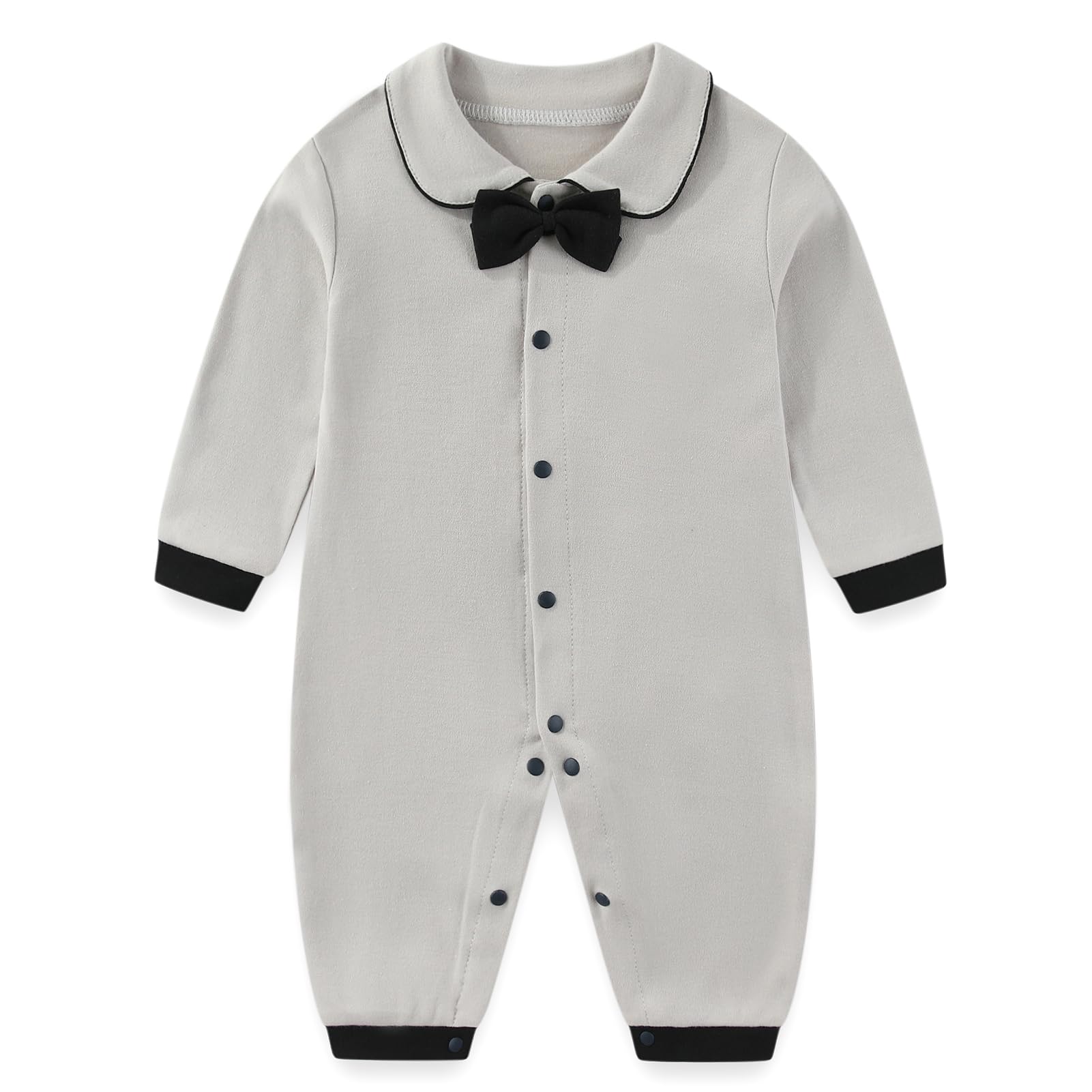 Photo 1 of *****2 PACK****
Gajaous Newborn Baby Boys Formal Bowtie Collar Rompers Long Sleeves Bodysuit Jumpsuit Overall 0-12M
