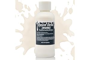 KREYFER 2.2 fl oz Liquid Latex Halloween SFX Makeup Kit, Clear Adhesive Latex Glue for Skin Special Costume Effects for Realistic Scar Cut Wounds Peeling Skin Wrinkes Burns, Light Flesh Body and Face Glue