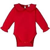 Magic Park 0-24M Infant Girl Peter Pan Collar Romper Baby Long Sleeve Bodysuit Girls Ruffle Jumpsuit Casual Winter Tops