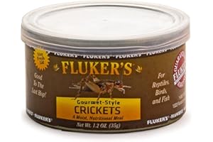 Fluker's Gourmet Canned Food for Reptiles, Fish, Birds and Small Animals, Crickets, 1.2 oz