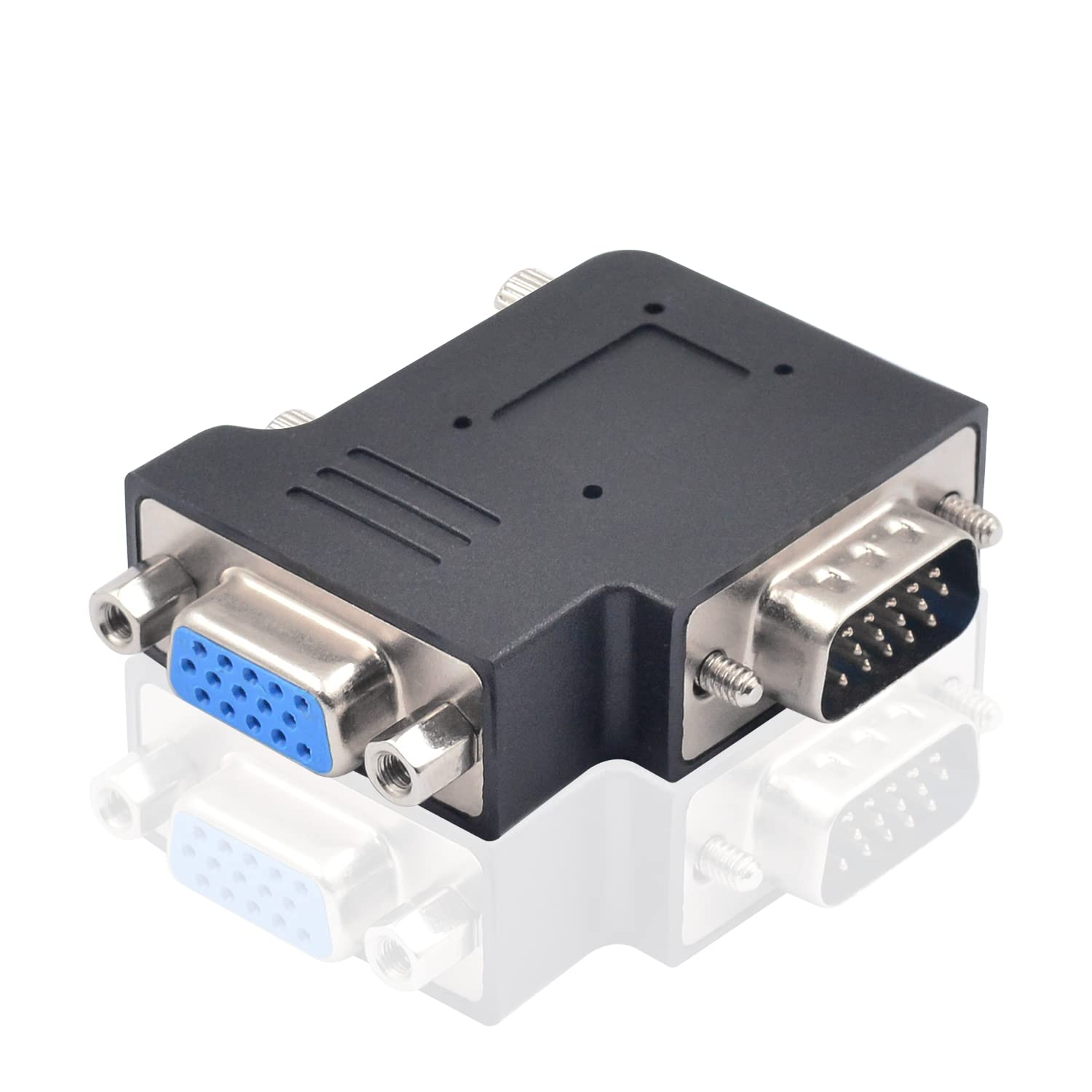 Duttek Left Angle VGA Male to Female Adapter,90 Degree VGA Adapter,VGA to VGA Connector for Monitors,Projectors,TV Connector