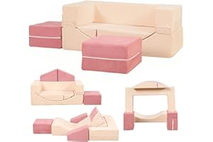 LOAOL Kids Couch, Modular Kids Couch Recliner, Kids Play Couch Imaginative Foam Toddler Couch Play Set for Creative Kids, Playroom/Bedroom Couch Furniture for Girls and Boys