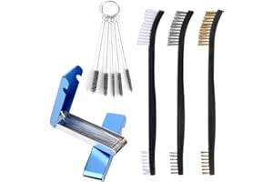 BOXOB Carburetor Cleaning Kit, Carb Torch Tip Cleaner 26 Aluminum Needles 5 Nylon Brushes 3 Double-Ended Polishing Brushes We