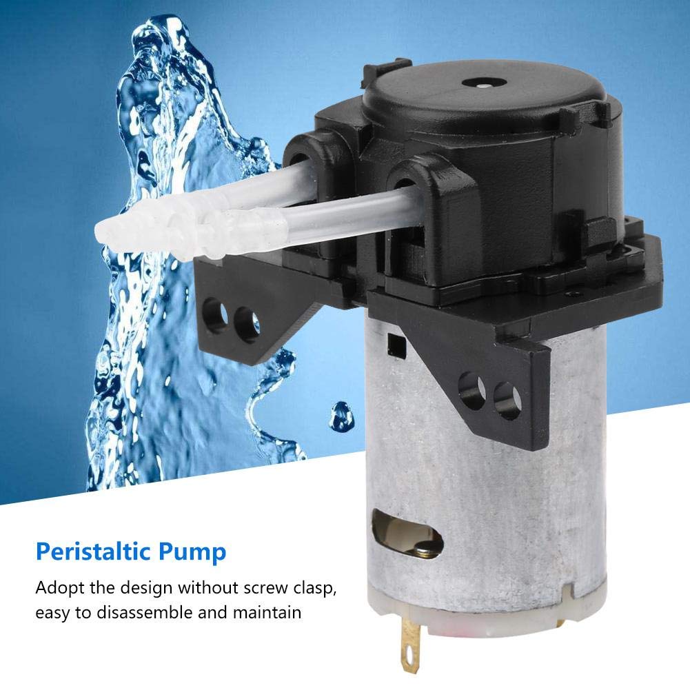 DC12V/24V DIY Dosing Pump Peristaltic Dosing Head with Connector for Aquarium Lab Chemical Analysis(Three Roller)(Black 12V 2 * 4) - Image 3