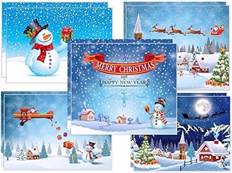 Auguri Spiritosi Di Natale 4.10 Divertenti Cartoline Di Natale Per Famiglie Con Bambini 5 Diversi Motivi Del Pupazzo Di Neve X 2 Pezzi Arte Ingenua Dipinta Con Cura Amazon It Cancelleria E Prodotti Per Ufficio