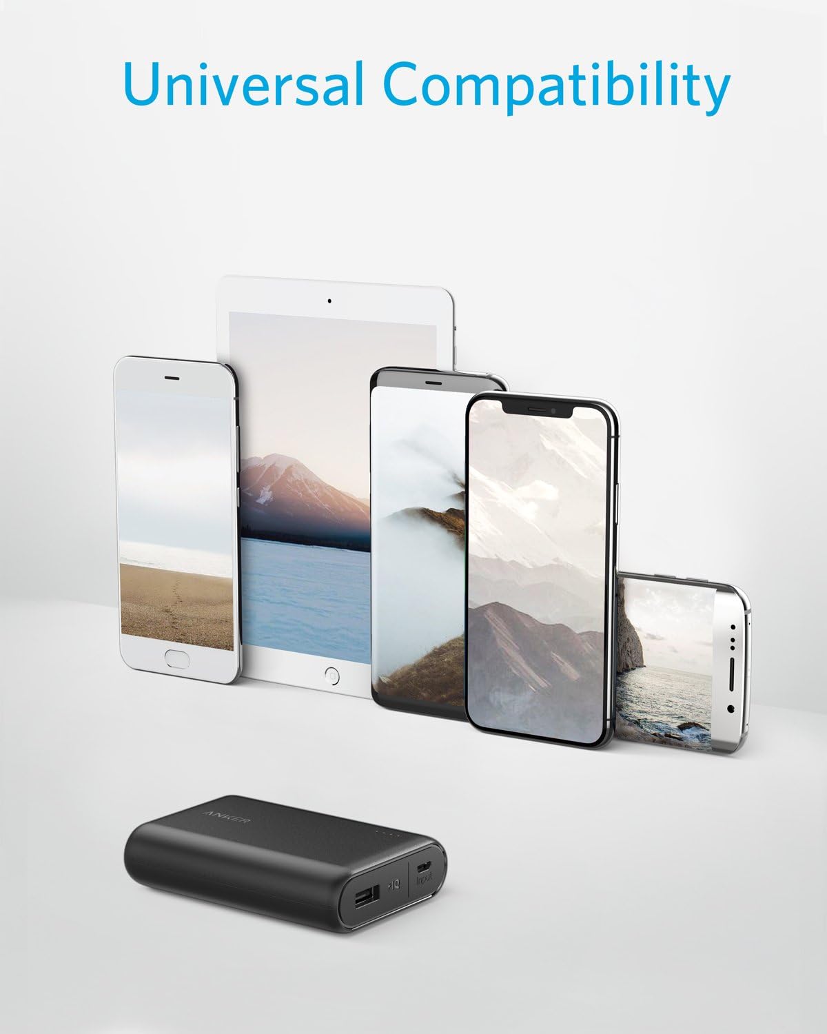Anker PowerCore 10000 Portable Charger, One of The Smallest and Lightest 10000mAh Power Bank, Ultra-Compact Battery Pack, High-Speed Charging Technology Phone Charger for iPhone, Samsung and More.