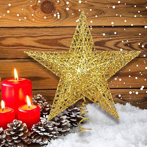 Decoris kerstboom piek - ster vorm - donkerblauw - glitter - 19 cm Decoris kerstboom piek - ster vorm - donkerblauw - glitter - 19 cm