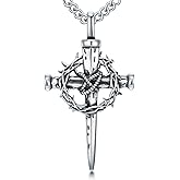 Lattd Cross Necklace 925 Sterling Silver Christian Jewelry for Men