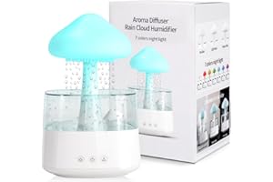Cloud Rain Humidifier for Bedroom & Large Room - Essential Oil Diffuser with 7 Colors LED Lights - Auto Shut-Off - It Can Wor
