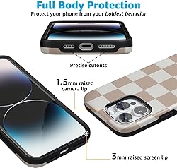 Casely iPhone 16 Pro Max Case Neutral Checkerboard
