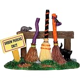Lemax Broom Parking Rack Village Accessory, #44737 for Halloween Village | Rack Holds Witches' Brooms Between Flights | Collectible Accessory | Fits Christmas &amp; Halloween Villages