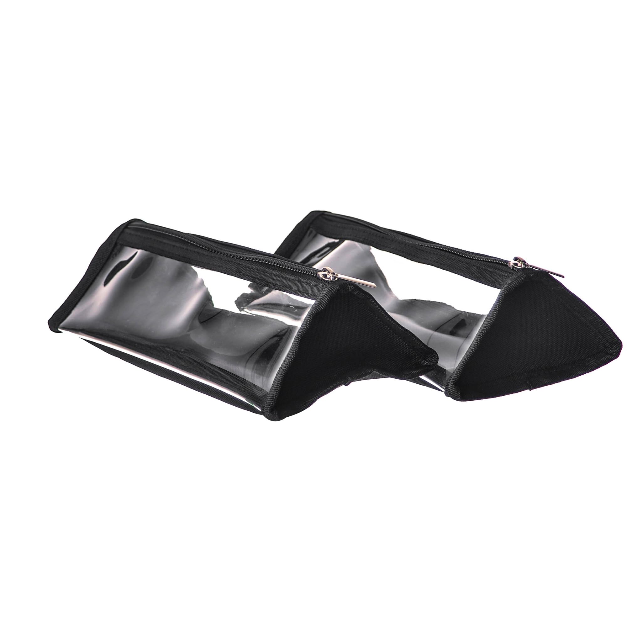 Photo 1 of Febambu bine TSA Approved for Carry On Travel See-throuogh Shaving Bag Black Clear Vinyl Makeup Bag Foldable Tool Brush Packing Organizer 3-1-1 Liquids Toiletry Bag-2 pack