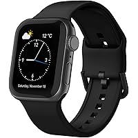 Adepoy Compatible with Apple Watch Bands 40mm 38mm, Soft Silicone Sport Wristbands Replacement Strap with Classic Clasp…