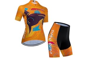 SUDUSUDO Women's Cycling Jersey Set Cycling Clothing Short Sleeve Bike Shirt Bicycle Shorts Bib Shorts with 20D Gel Padded