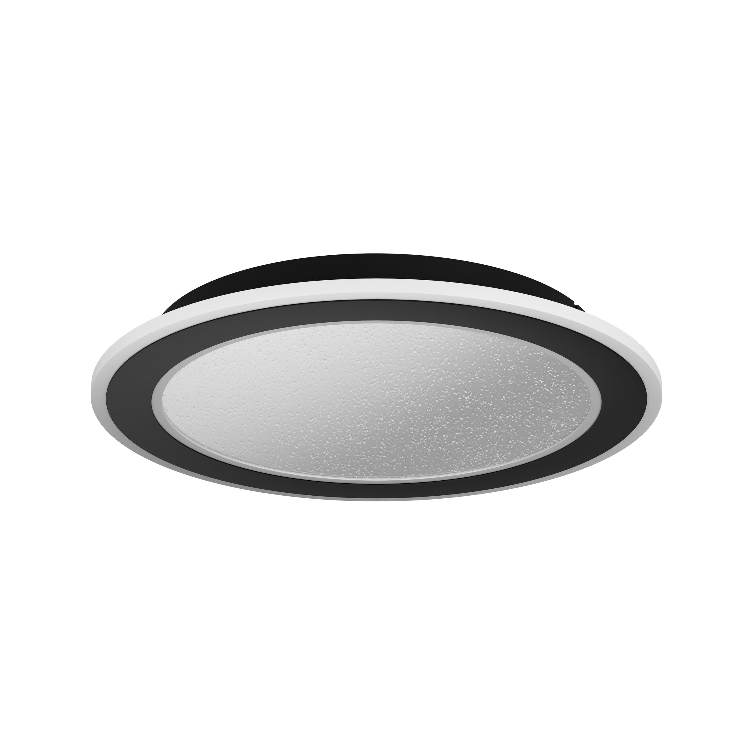Eglo LED Ceiling Light Fixture Macchioni, Ceiling lamp with Remote Control, Kitchen and Office Lighting, Light Fixture Made of Metal and Plastic in Black, Neutral White, ⌀ 38 cm
