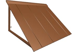 Awntech 3 ft. Houstonian Standing Seam Metal Door/Window Awning Fixed Outdoor Canopy 44 Inch W x 24 Inch Proj, Copper