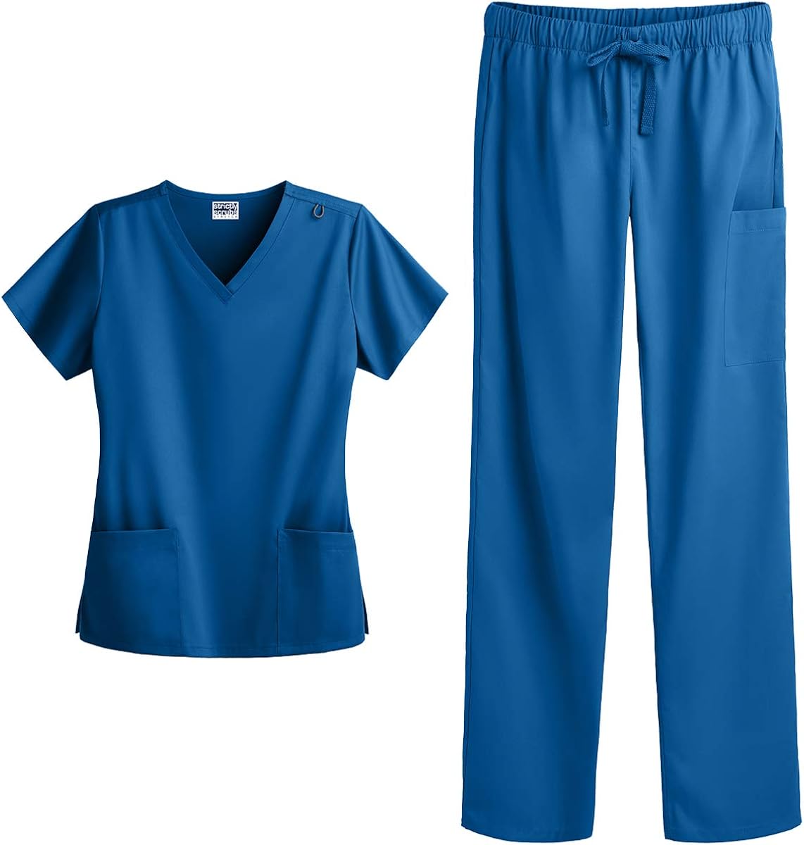 Strictly Scrubs Women’s Four Way Stretch Scrub Set - Includes V-Neck Top and Pant: Clothing