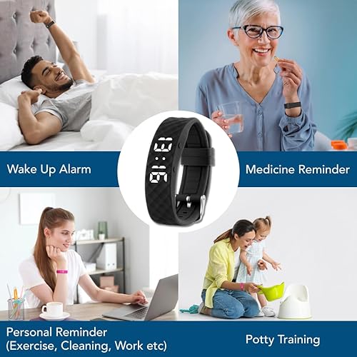 Vibrating Alarm Reminder Watch with up to 10 Personal Alarms or