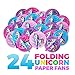M & M Products Online Unicorn Party Supplies: 24 Folding Unicorn Paper Fans - Variety of Colors & Designs - Perfect for Any Unicorn Birthday Party Décor & Party Favors - Lifetime Replacement