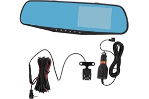 4.3in 1080P Mirror Dash Cam, Rearview Mirror Camera Dual Driving Recorder Parking Monitor Loop Recording Backup Camera for Ca
