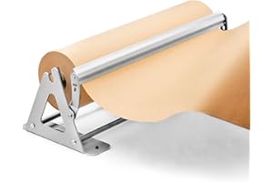 DIY Crew 24 Inch Paper Roll Dispenser and Cutter - Heavy-Duty Wall Mountable, Non Slip Tabletop - Kraft, Freezer, Butcher Paper - Up to 1000ft Rolls