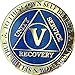 RecoveryChip 5 Year Reflex Blue Gold Plated AA Medallion Alcoholics Anonymous Sobriety Chip