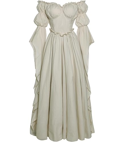 C4L Renaissance Maiden Black Satin Costume Dress Standard Size : Clothing, Shoes & Jewelry