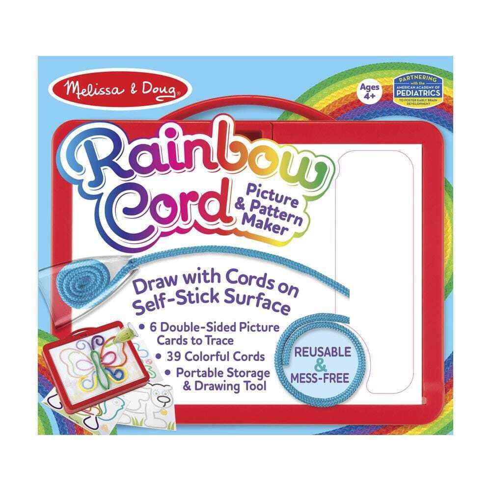 Photo 1 of Melissa & Doug Rainbow Cord Picture and Pattern Maker Draw with Cords Activity – 39 Cords, 6 Double-Sided Cards to Trace Kids Arts & Crafts