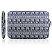 Kamor 13 13.3 inch Apple MacBook Air MacBook Pro Canvas Fabric Laptop Sleeve with MacBook Charger Case Bohemian Style Animal World (Elephant Blue) Protective Carrying Sleeve Bag Case Cover Shell