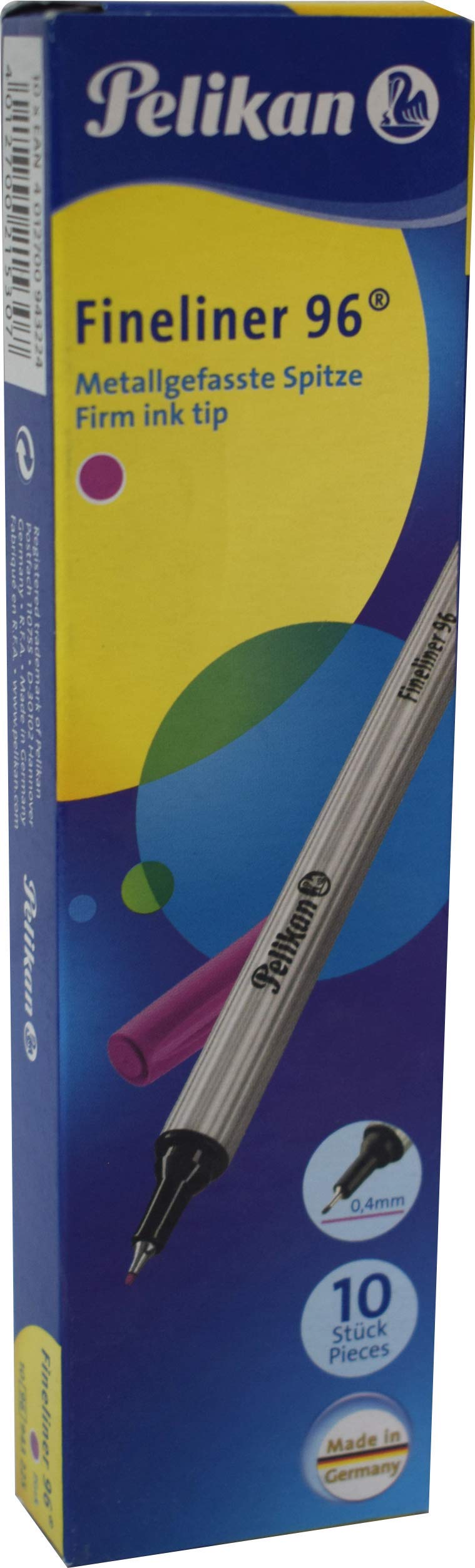 Herlitz Pelikan Fineliner 96® Blue, Pack of 10 in Box Pack of 10 Pink