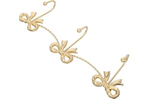Healvian Stylish Gold Bow Wall Hooks Metal Decorative Coat and Key Hangers for Office Bathroom Entryway