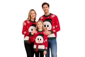 Trsenvrml Family Matching Christmas Sweaters Christmas Ugly Sweater Xmas Knit Men Snowman Pullover Pack of 1
