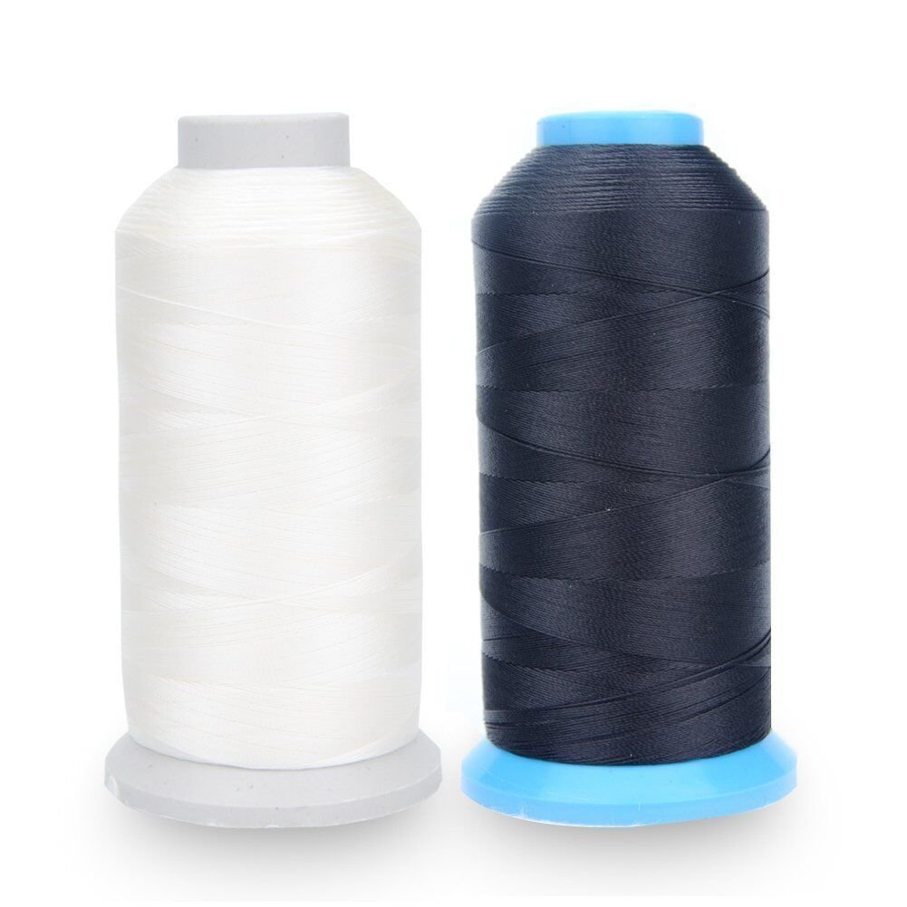 AusseL Bonded Nylon Sewing Thread 1500 Yard Size T70#69 for the Upholstery, Outdoor Market, Drapery, Beading, Luggage, Purses (black+white)