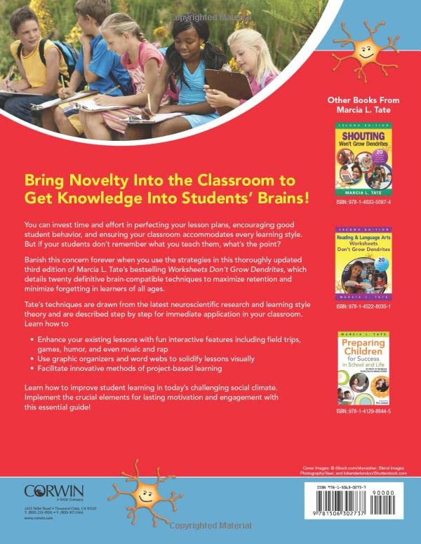 worksheets don t grow dendrites 20 instructional strategies that engage the brain tate marcia l 9781506302737 amazon com books